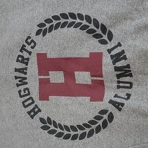 Harry Potter Hogwarts Alumni Gray Crew Neck Sweatshirt size Med Wizzards Witches